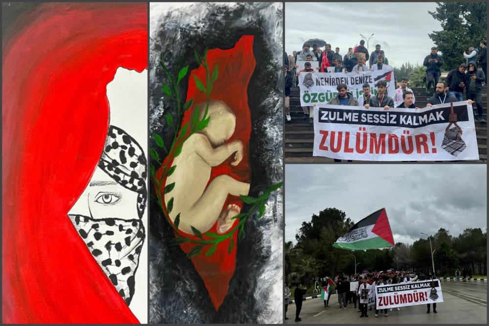 &Ccedil;ukurova &Uuml;niversitesi &ouml;ğrencilerinden Gazze ve Sumud Filosu'na destek