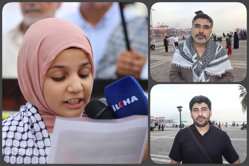 Mersin'de Aksa Tufanı y&uuml;r&uuml;y&uuml;ş&uuml;ne katılanlar duygularını paylaştı