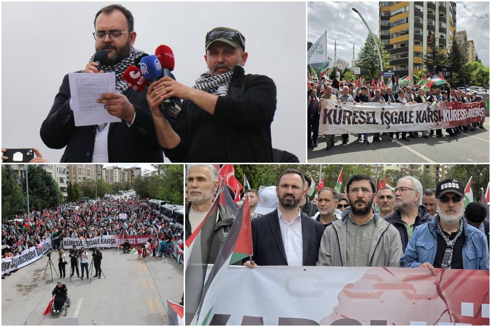 Ankara&rsquo;da &ldquo;K&uuml;resel İşgale Karşı K&uuml;resel Direniş&rdquo; y&uuml;r&uuml;y&uuml;ş&uuml; d&uuml;zenlendi