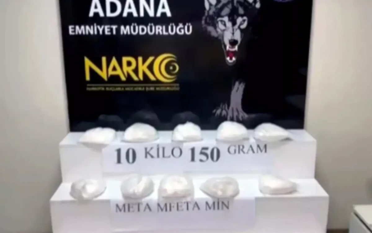 Adana'da 10 kilogram metamfetamin ele geçirildi: 6 tutuklama