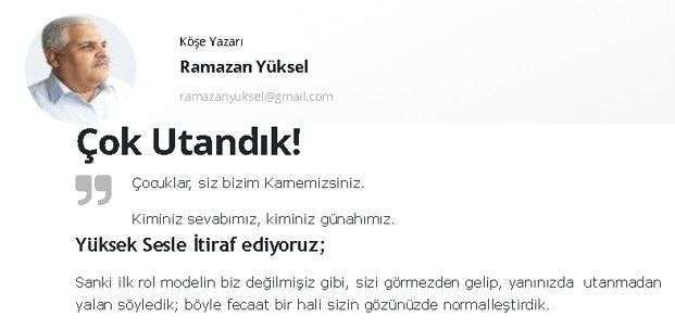 Köşe Yazısı: ÇOK UTANDIK!